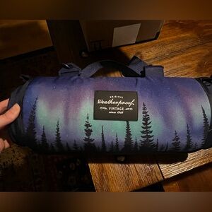 Vintage Weatherproof Trees Forest Northern Lights Outdoor Blanket